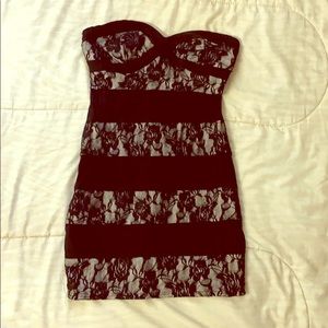 Black strapless dress